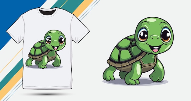 Schildpad met de hand getekend voor t-shirt