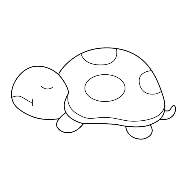 Vector schildpad schets vector cartoon ontwerp op witte achtergrond