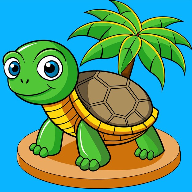 Schildpad terrapin oceaan met de hand getekend plat stijlvol mascotte cartoon personage tekening sticker icoon concept