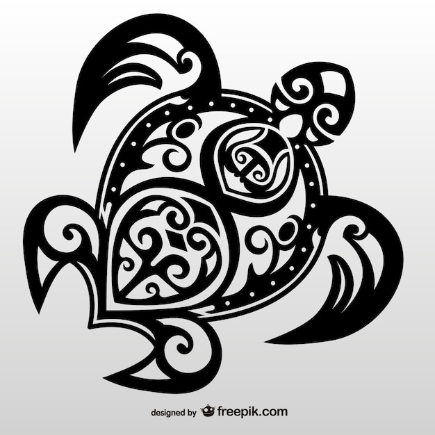 Schildpad tribal tattoo vector