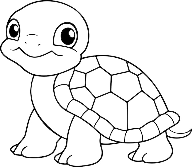 Schildpad vectorillustratie zwart-wit schets schildpad kleurboek of pagina voor kinderen