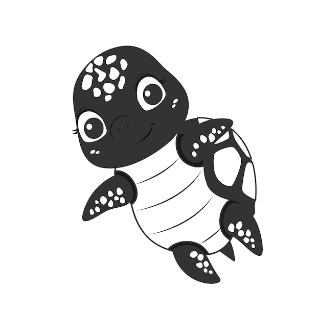 Vector schildpad zwart silhouet