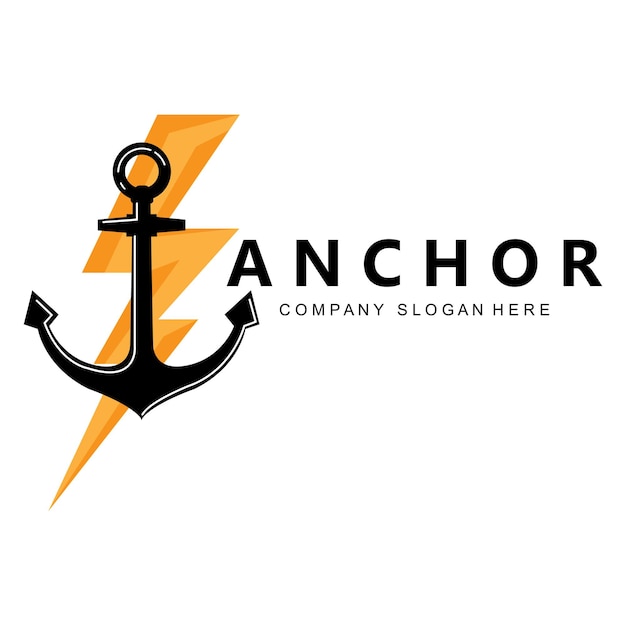 Schip anker logo pictogram vector haven retro ontwerp illustratie