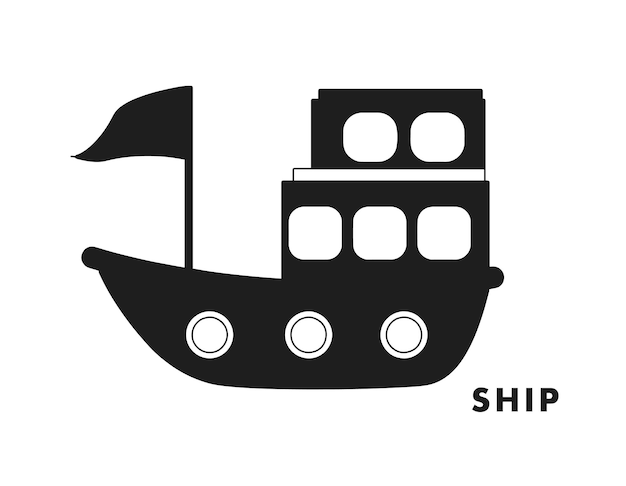 schip geïsoleerde vector silhouetten