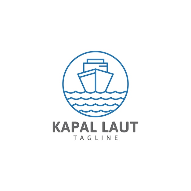 Schip lijn logo vector ontwerpsjabloon