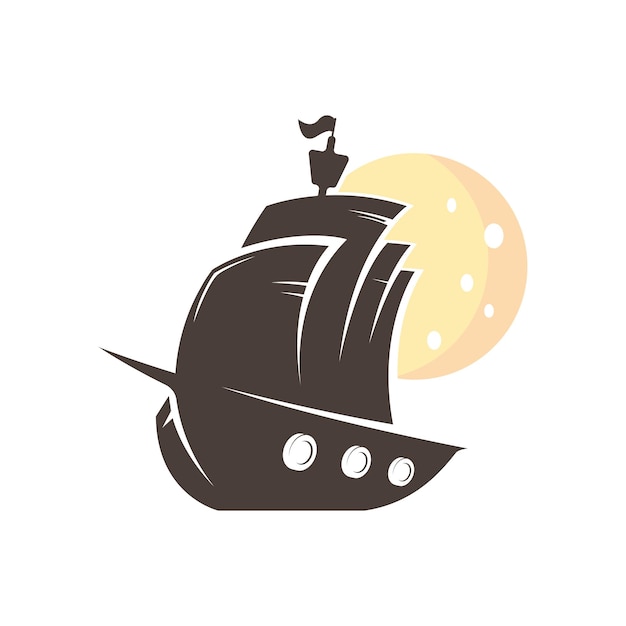 Schip logo ontwerp concept vector