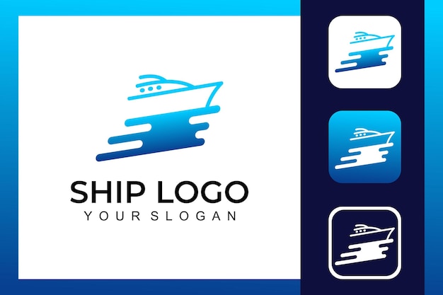 Schip logo ontwerp en pictogrammen