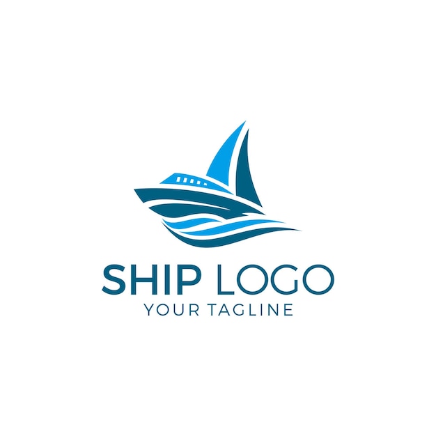 Schip Logo Sjabloon Vectorillustratie