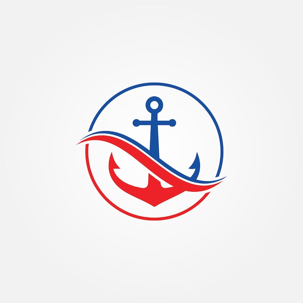 Schip marine retro anker logo ontwerp