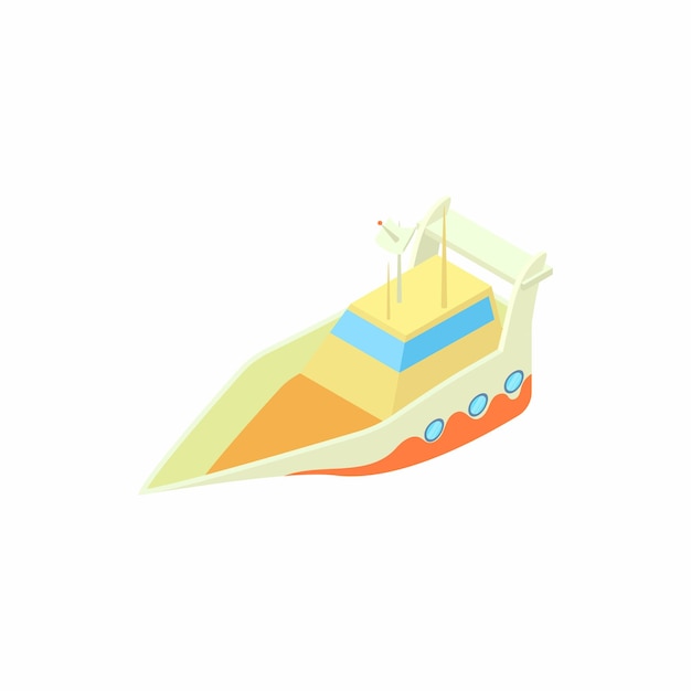 Schip pictogram in cartoon stijl geïsoleerd op witte achtergrond Zeevervoer symbool