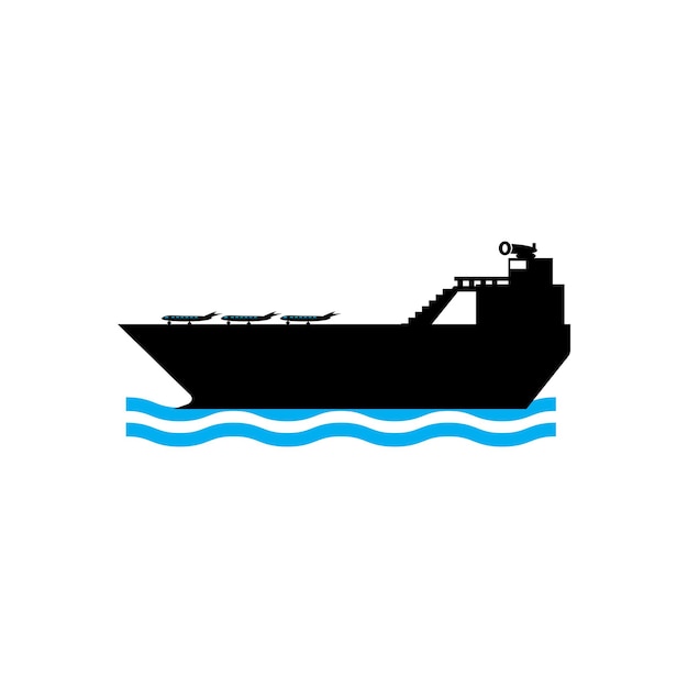 Schip pictogram logo vector ontwerp