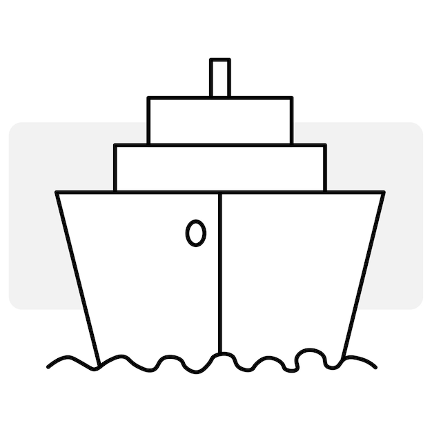 Schip platte pictogram. Voorkant van het schip. Vector illustratie. EPS 10.