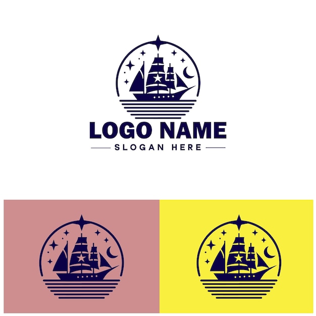 schip scheepvaart vracht cruise oceaan schip boot logo icoon vector voor zakelijke app silhouet logo sjabloon