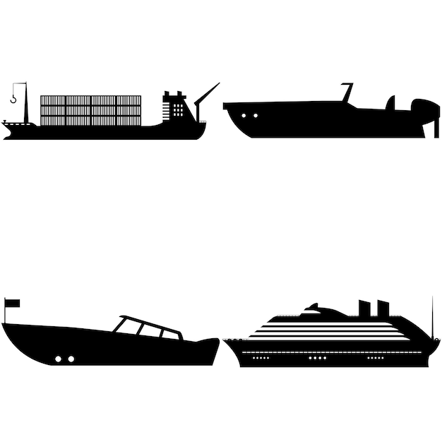 Vector schip silhouet 5