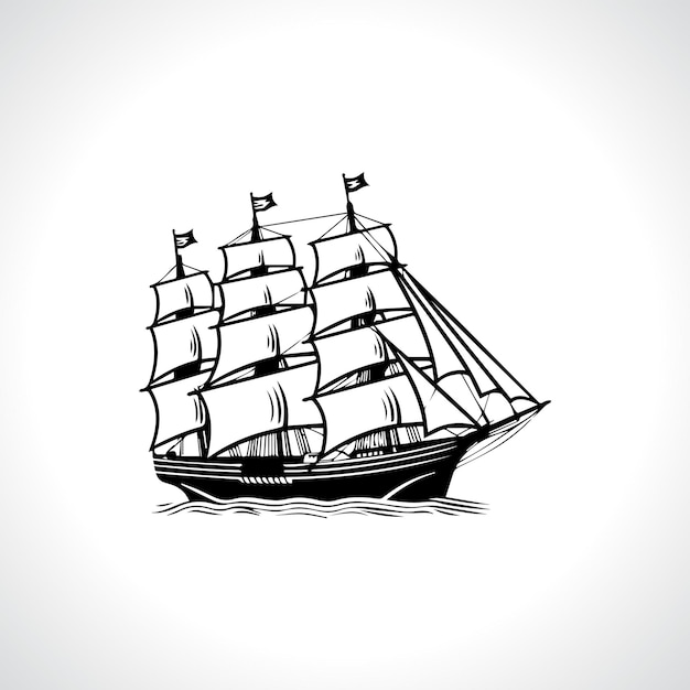 Schip Vector Schip Logo Ontwerp Piratenschip Vector