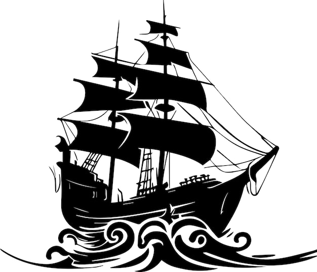 schip vector tattoo ontwerp illustratie