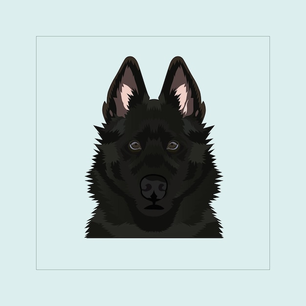 Schipperke dog head illustration vector