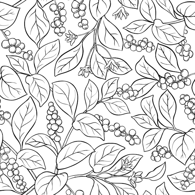 Schisandra seamless pattern