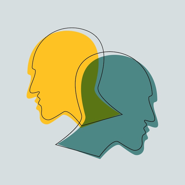 schizophrenia concept symbol of depresion dementia vector ilustration