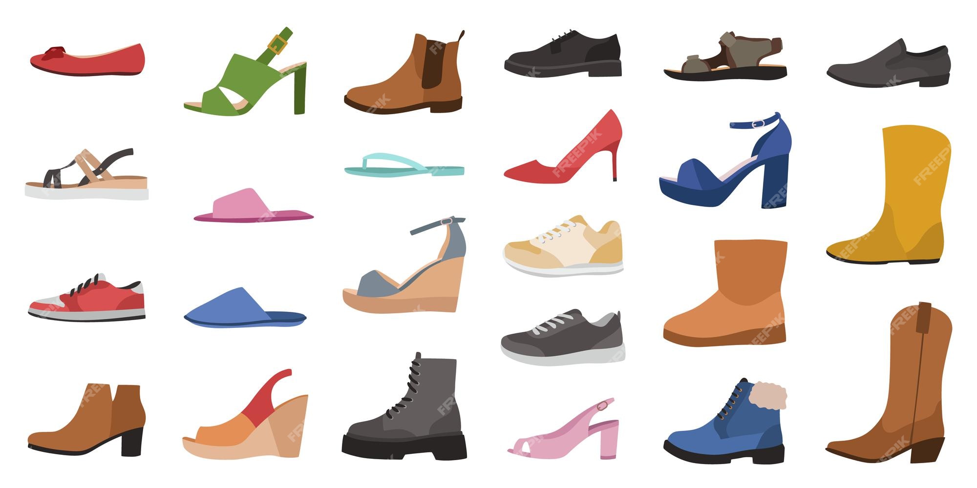 Schoenen. heren-, dames- en kinderschoenen soorten, trendy stijlvolle en formele schoenen |