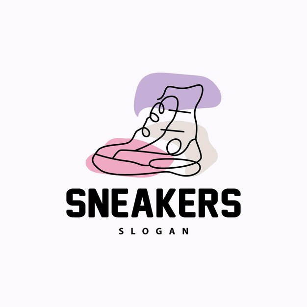 Schoenen Logo Schoenen Ontwerp Eenvoudige Minimalistische Lijnstijl Modemerk Vector Icon Illustratie