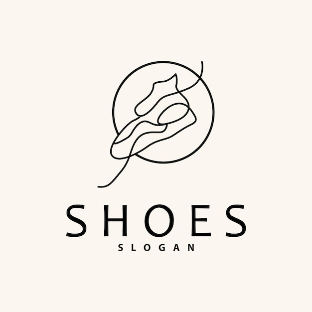 Schoenen Logo Schoenen Ontwerp Eenvoudige Minimalistische Lijnstijl Modemerk Vector Icon Illustratie