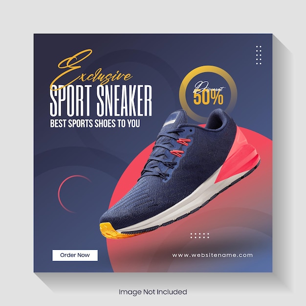 Schoenen modern social media banner template