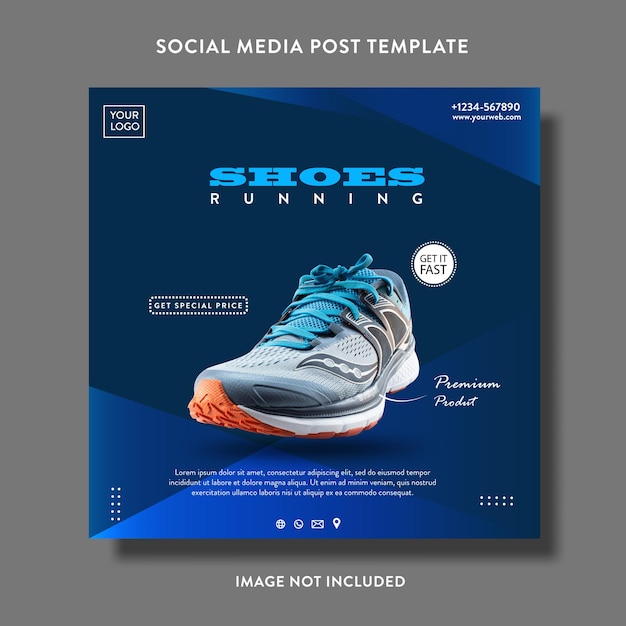 Vector schoenen product promotie verkoop social media post of flyer sjabloon