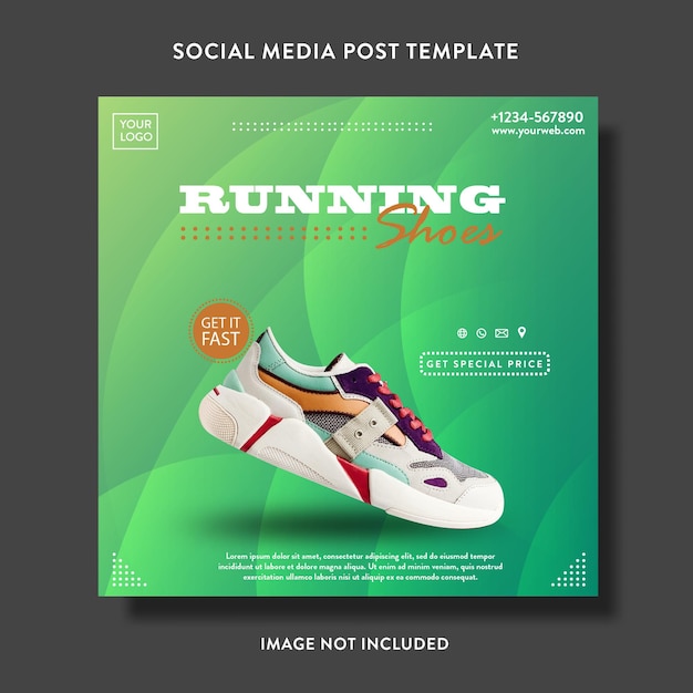 Vector schoenen product promotie verkoop social media post of flyer sjabloon