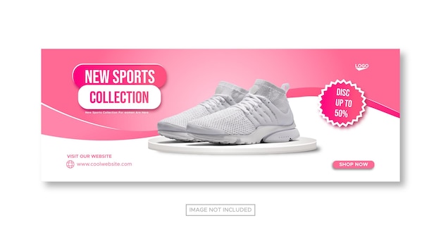 Vector schoenen productverkoop reclame sociale media facebook omslagbanner