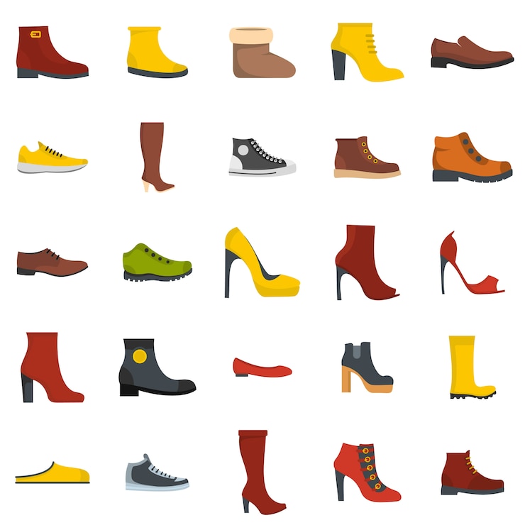 Vector schoenen schoenen icon set geïsoleerd