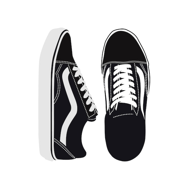 Schoenen vans old skool schoen vector afbeelding en illustratie