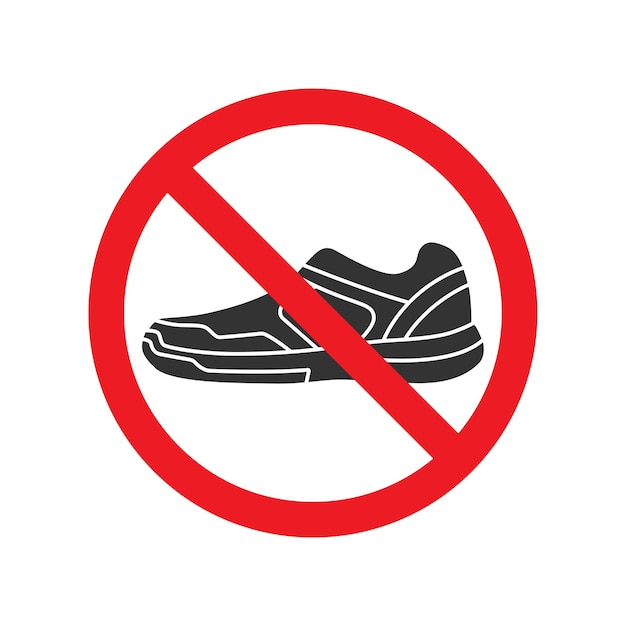 Schoenen verboden teken Vector illustratie