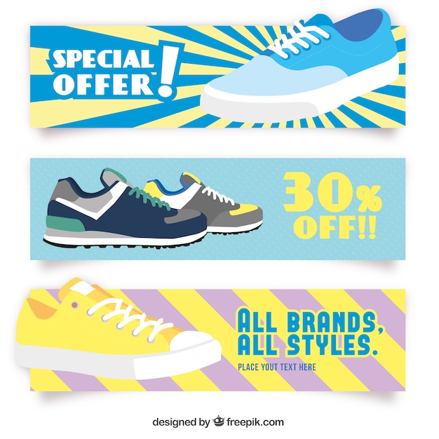 Vector schoenen verkoop banners