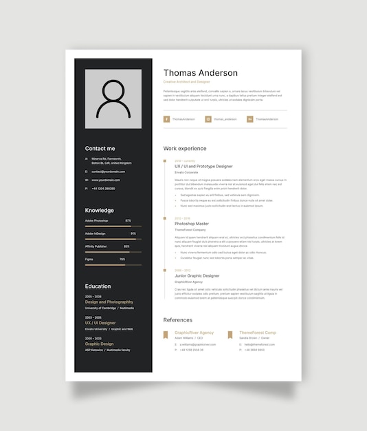 Schone en moderne cv-sjabloon