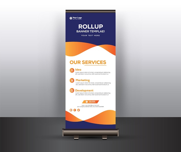 Schone en moderne rollup banner ontwerpsjabloon