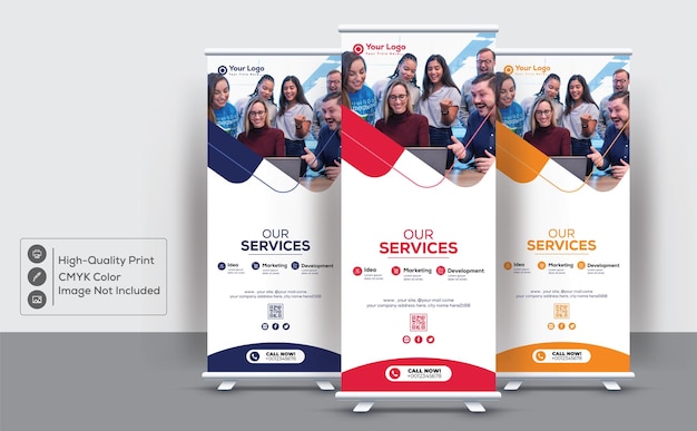 Schone en moderne rollup banner ontwerpsjabloon