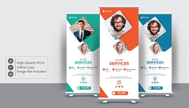 Schone en moderne rollup banner ontwerpsjabloon