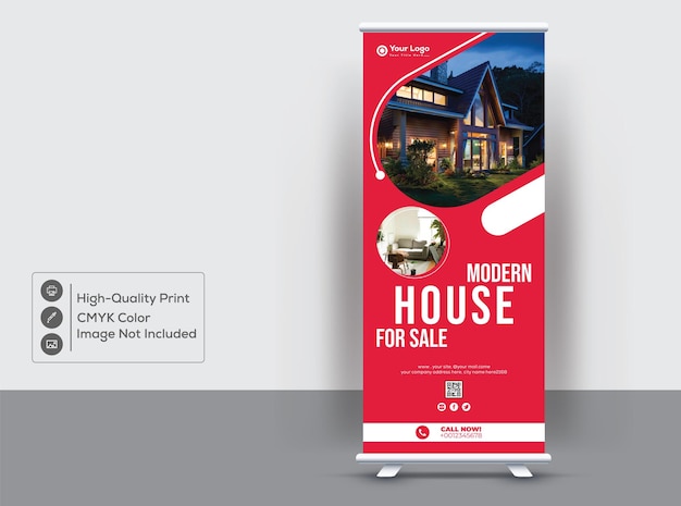 Schone en moderne RollUp XStand Banner ontwerpsjabloon