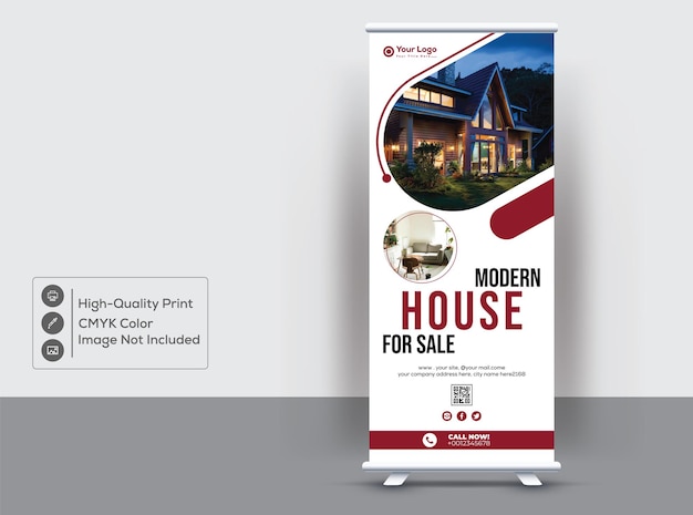 Schone en moderne RollUp XStand Banner ontwerpsjabloon