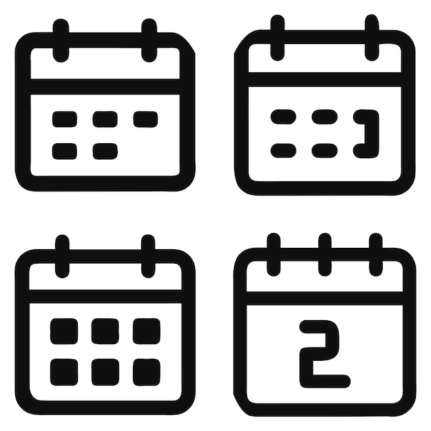 Schone kalender symbolen Multi-Icon Set voor moderne ontwerpen