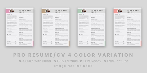 Schone moderne CV lay-out Vector sjabloon voor zakelijke sollicitaties, minimalistische cv cv