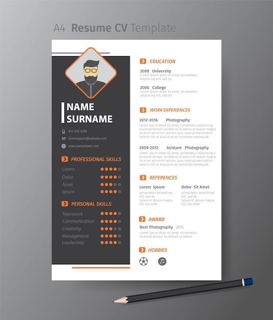 Schone moderne ontwerpsjabloon van cv of cv