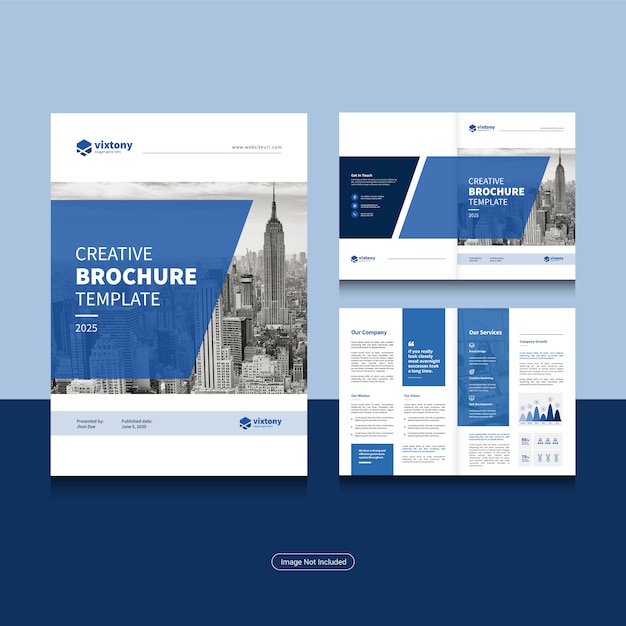 Schone zakelijke bi-fold zakelijke brochure ontwerpsjabloon in a4-formaat.