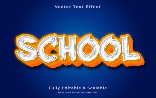 School 3d tekst effect sjabloon vector downloaden