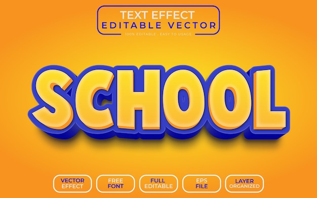 School 3d text effect eps vector file