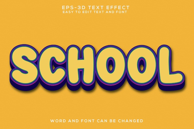 School 3d text effect