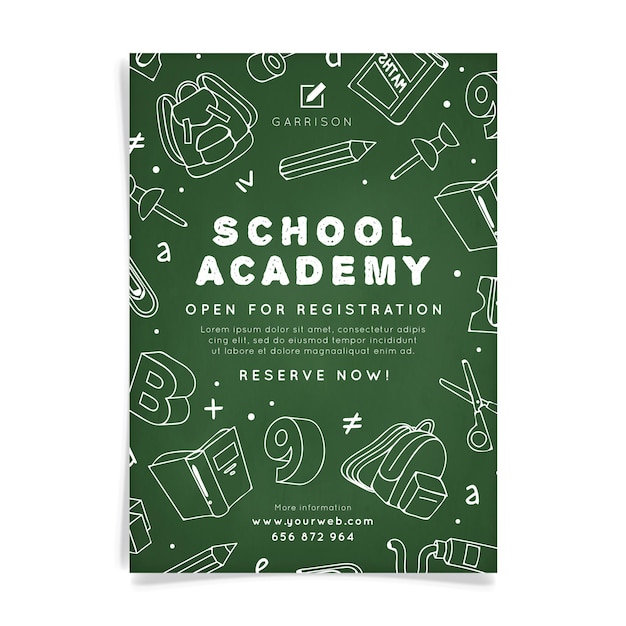 Vector school academie poster sjabloon