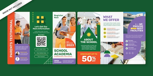 School Academy Trifold Brochure Template