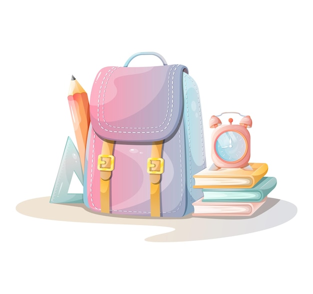 School accessories composition poster
